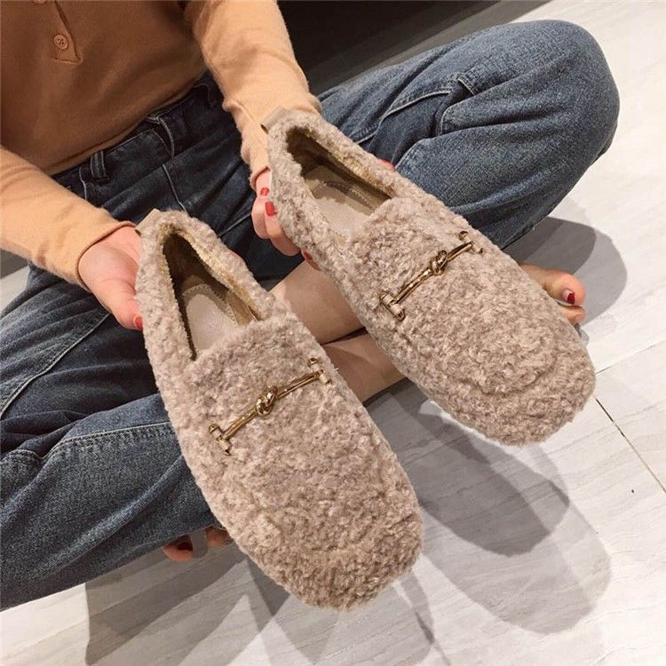 Fyrkantig Tå Slip-On Lågklackade Tunna Fritidsskor