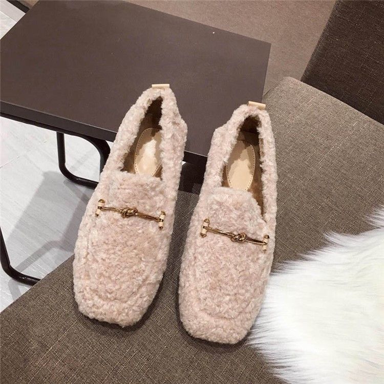 Fyrkantig Tå Slip-On Lågklackade Tunna Fritidsskor