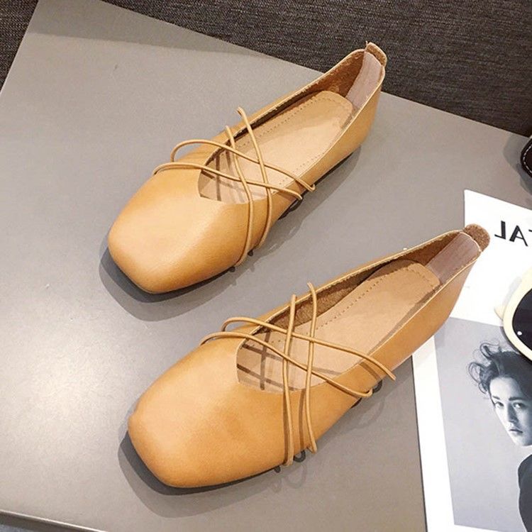 Pu Square Toe Slip-On Damkläder