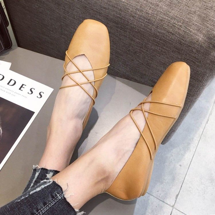 Pu Square Toe Slip-On Damkläder