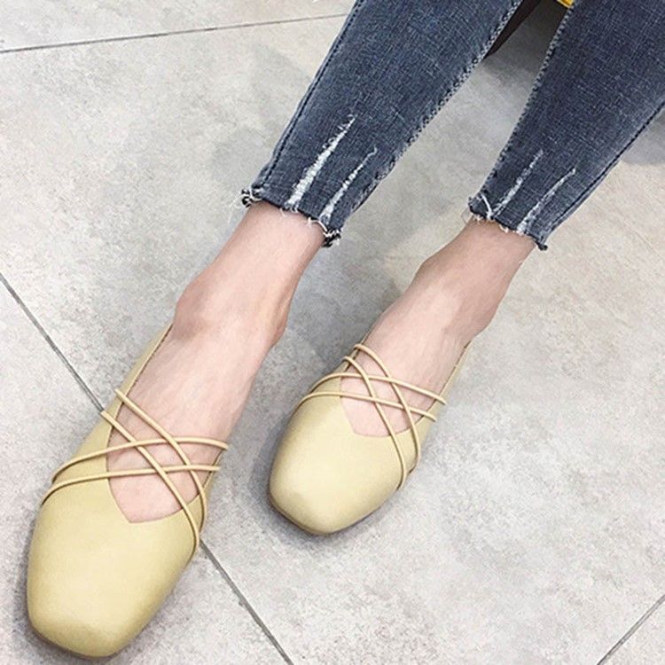 Pu Square Toe Slip-On Damkläder