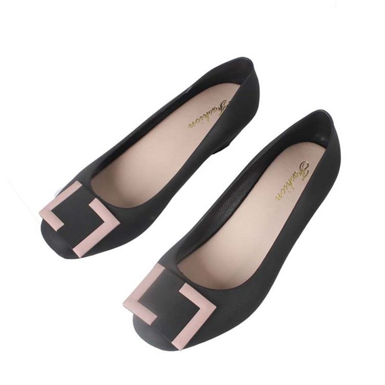 Pvc Slip-On Rund Tå Kil Klack Dam Jelly Skor