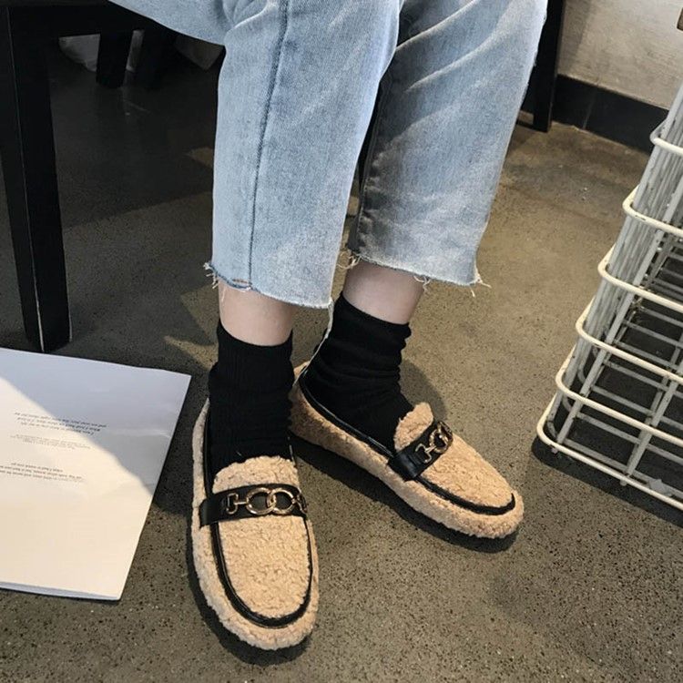 Slip-On Rund Tå Casual Kvinnors Vinterlägenheter