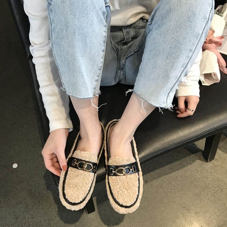 Slip-On Rund Tå Casual Kvinnors Vinterlägenheter