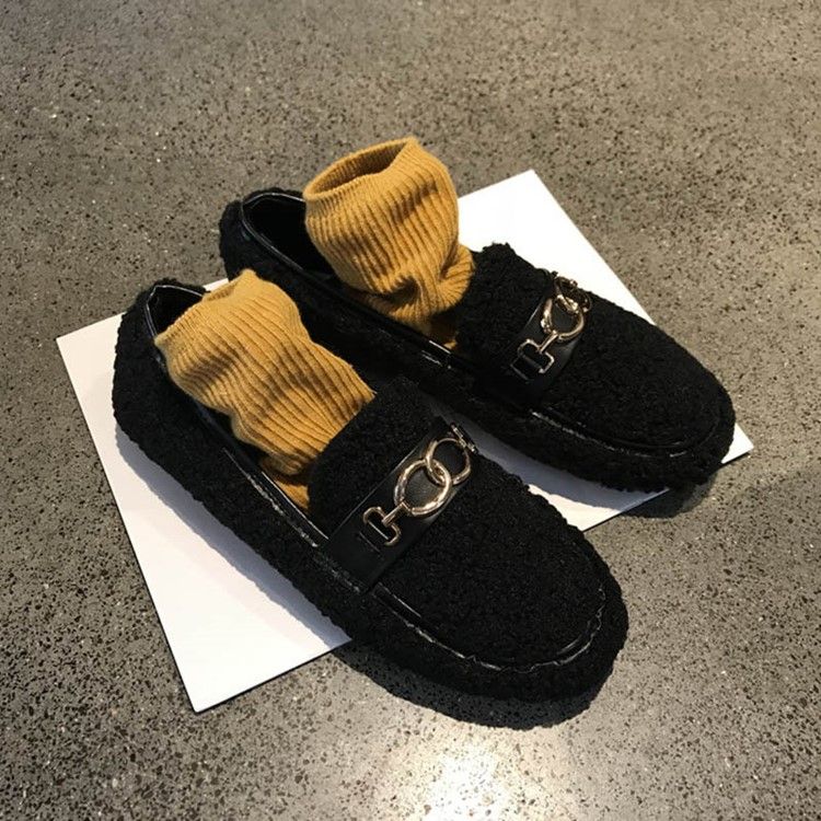 Slip-On Rund Tå Casual Kvinnors Vinterlägenheter