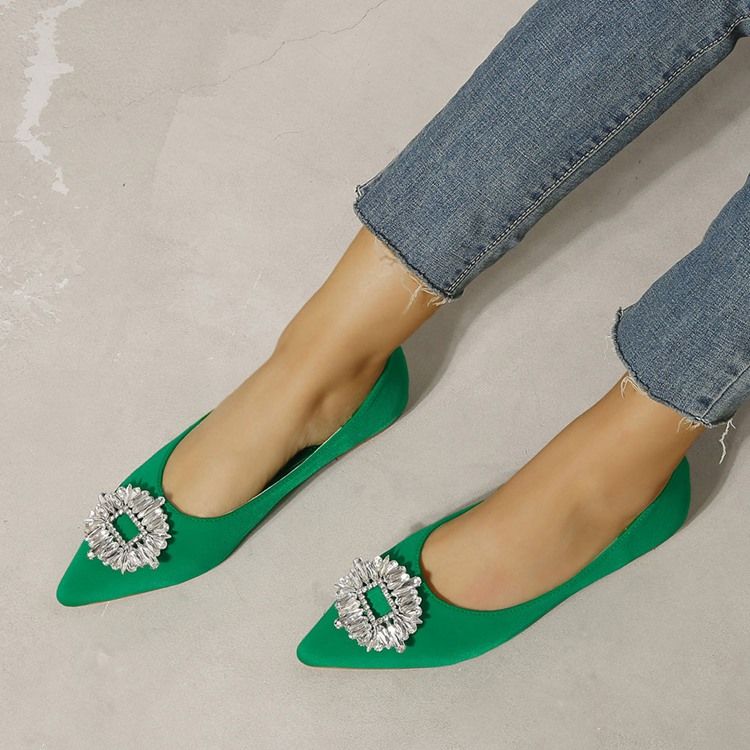 Slip-On Spetsiga Tåblock Klack Platt Klack (≤1Cm) Tunna Skor
