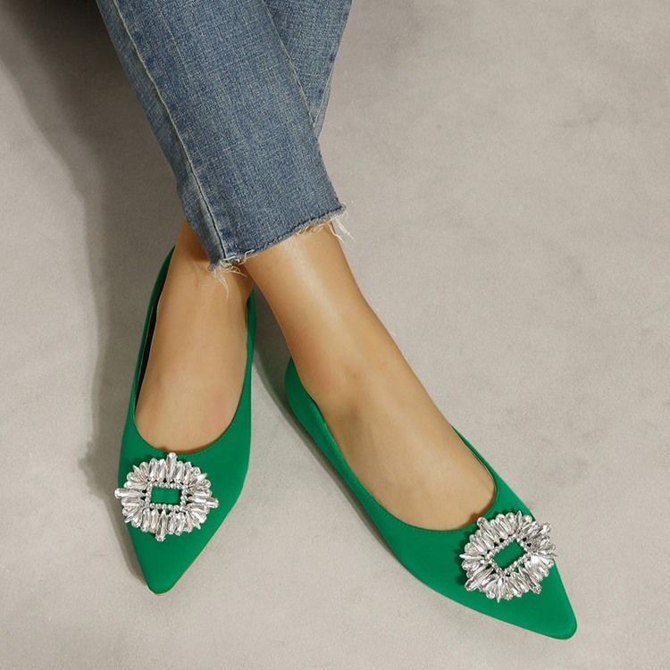 Slip-On Spetsiga Tåblock Klack Platt Klack (≤1Cm) Tunna Skor