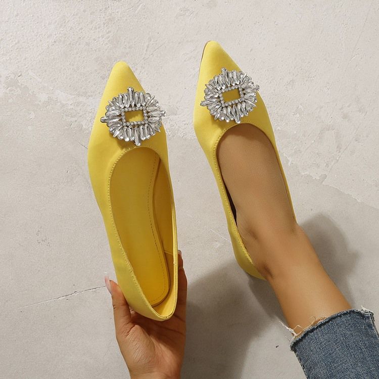 Slip-On Spetsiga Tåblock Klack Platt Klack (≤1Cm) Tunna Skor