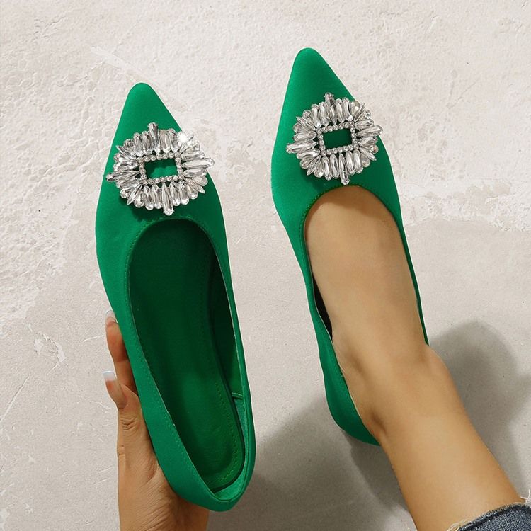 Slip-On Spetsiga Tåblock Klack Platt Klack (≤1Cm) Tunna Skor