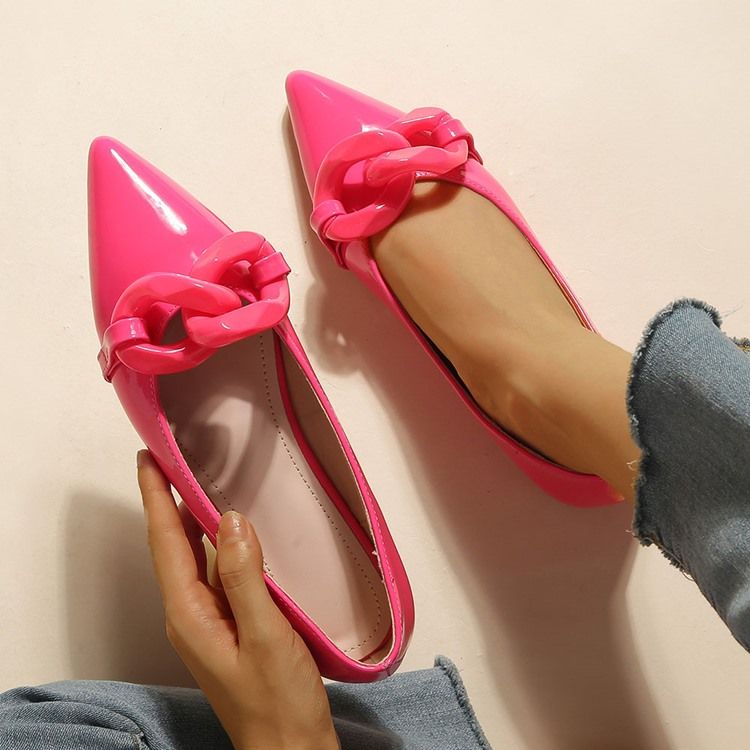 Spetsiga Tå Slip-On Block Heel Casual Tunna Skor