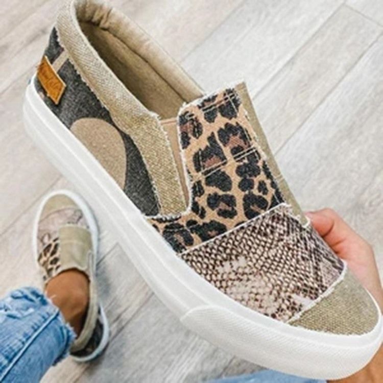 Tråd Slip-On Low-Cut Upper Leopard Sneakers