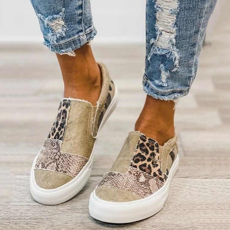 Tråd Slip-On Low-Cut Upper Leopard Sneakers