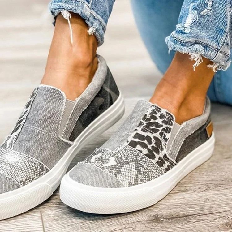 Tråd Slip-On Low-Cut Upper Leopard Sneakers