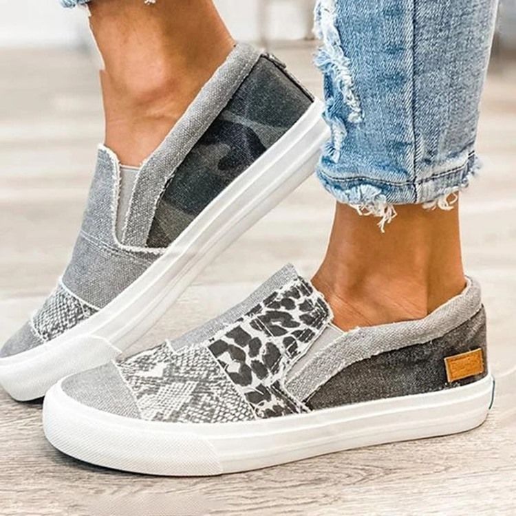 Tråd Slip-On Low-Cut Upper Leopard Sneakers