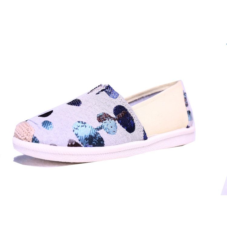 Tyg Rund Toe Slip-On Dam Platta skor
