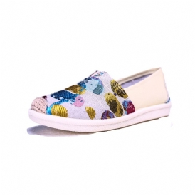 Tyg Rund Toe Slip-On Dam Platta skor