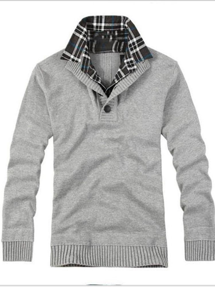 Dubbellager Standard Rutig Höst Slim Sweater