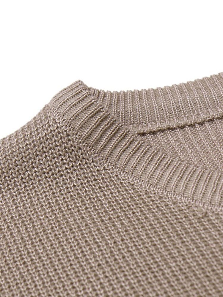 Färgblock Patchwork Rund Hals Casual Slim Tröja För Män