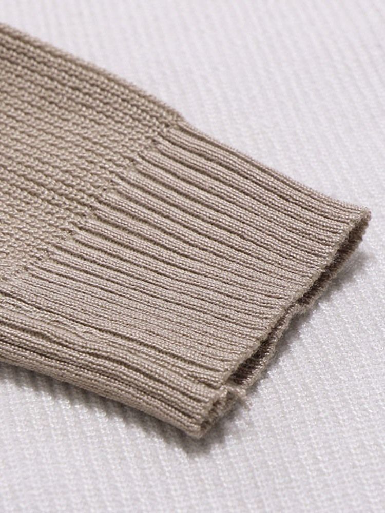 Färgblock Patchwork Rund Hals Casual Slim Tröja För Män