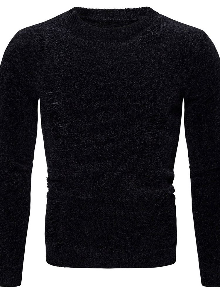 Hål Rundhals Standard Vinter Casual Tröja
