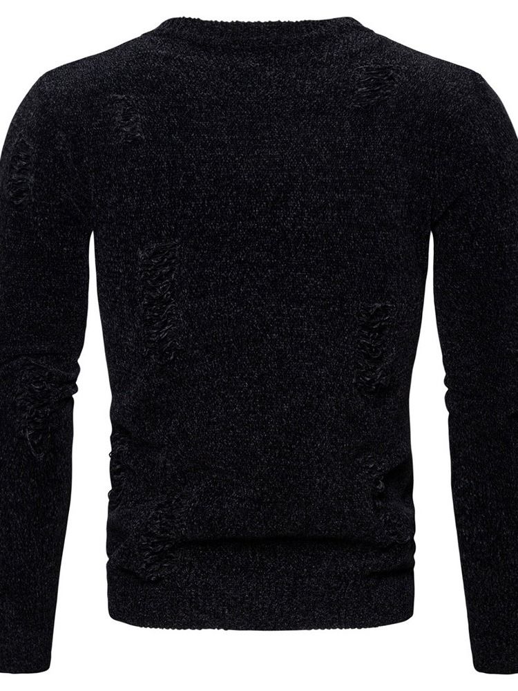 Hål Rundhals Standard Vinter Casual Tröja