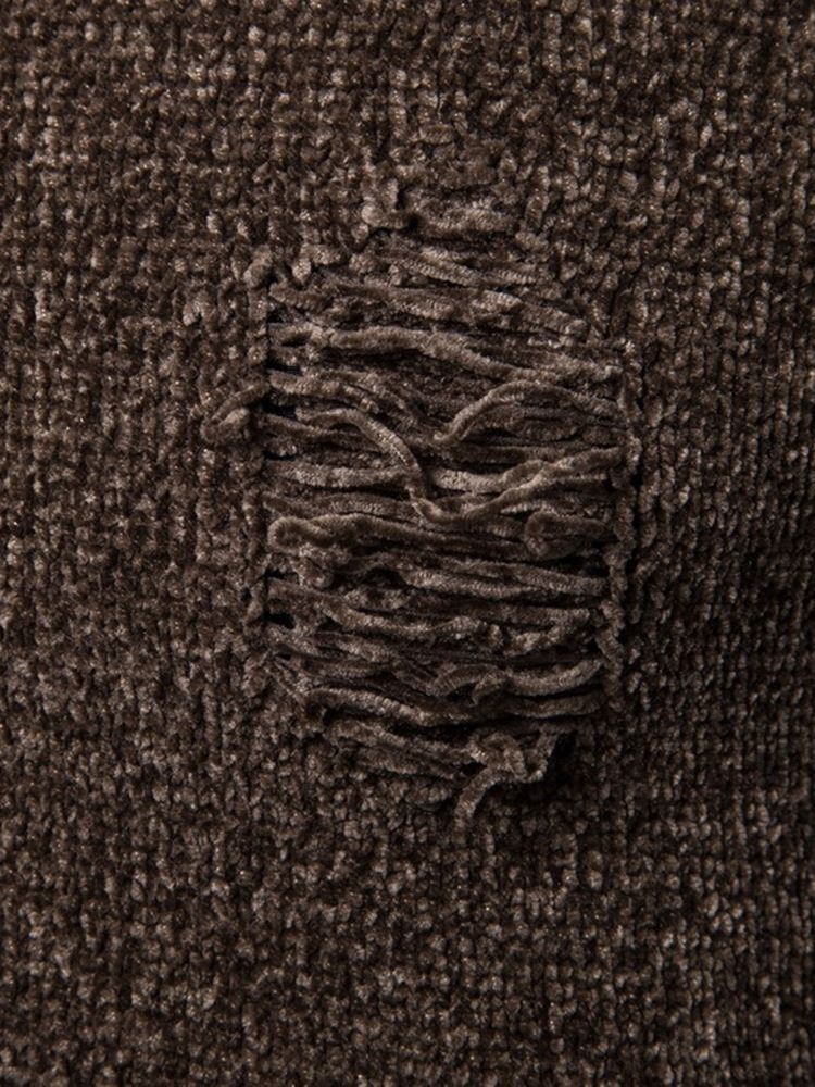 Hål Rundhals Standard Vinter Casual Tröja