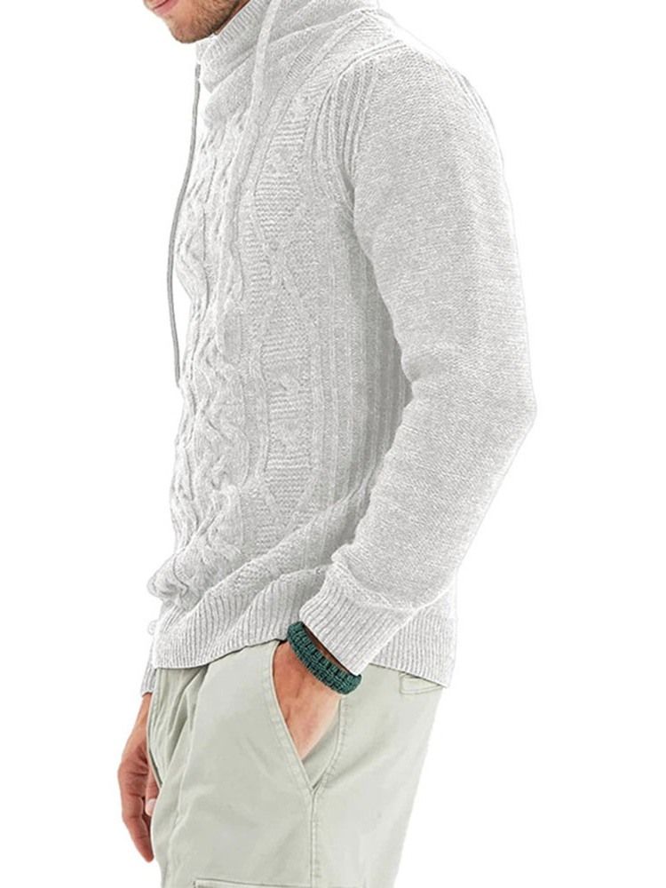 Heap Collar Standard Plain Winter Slim Sweater