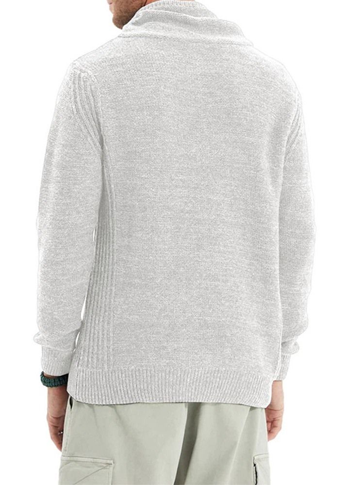 Heap Collar Standard Plain Winter Slim Sweater