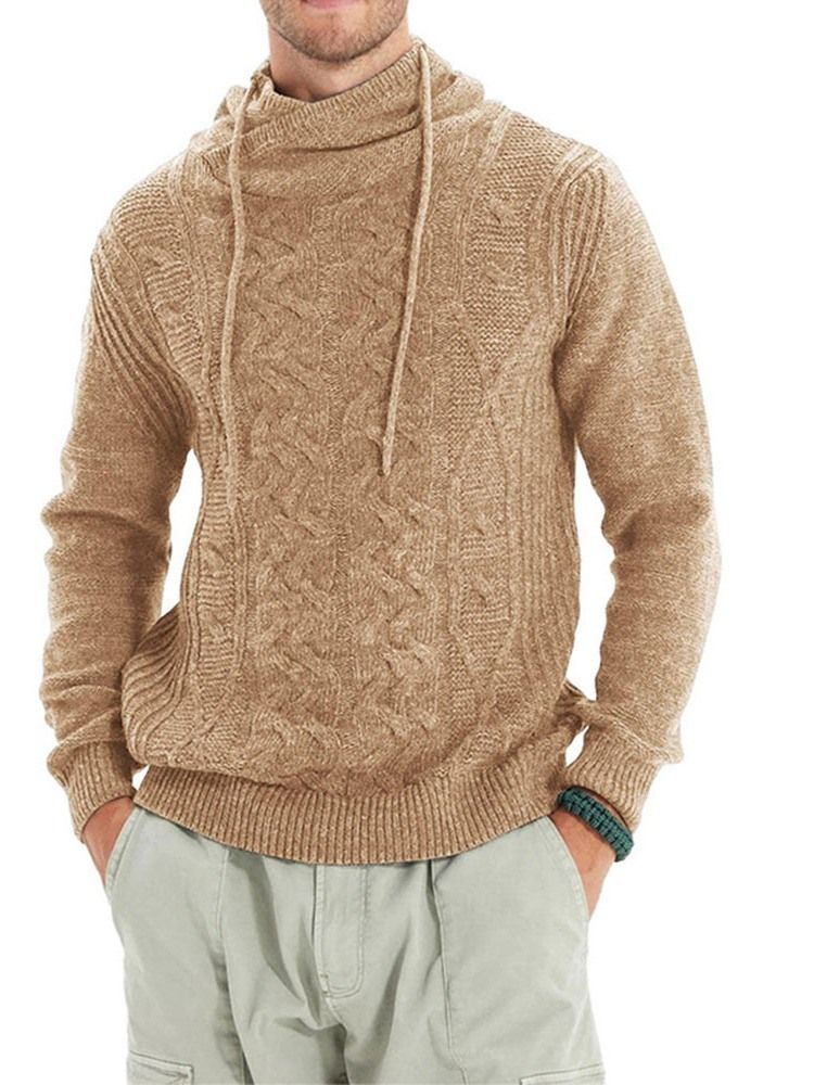 Heap Collar Standard Plain Winter Slim Sweater