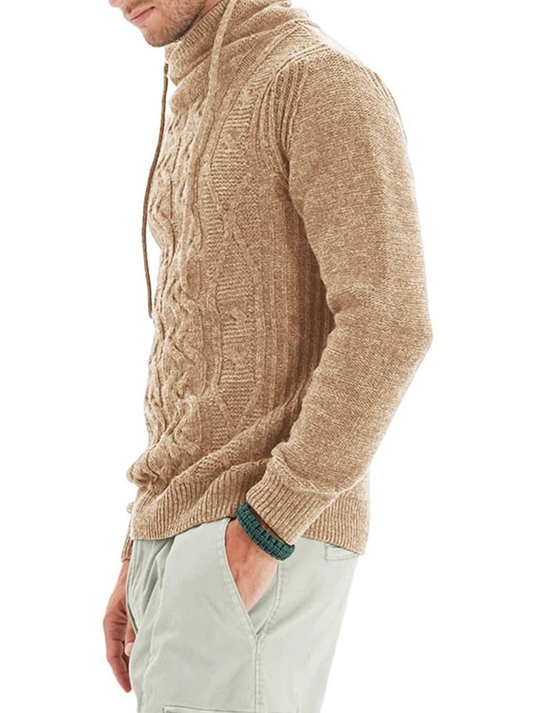 Heap Collar Standard Plain Winter Slim Sweater