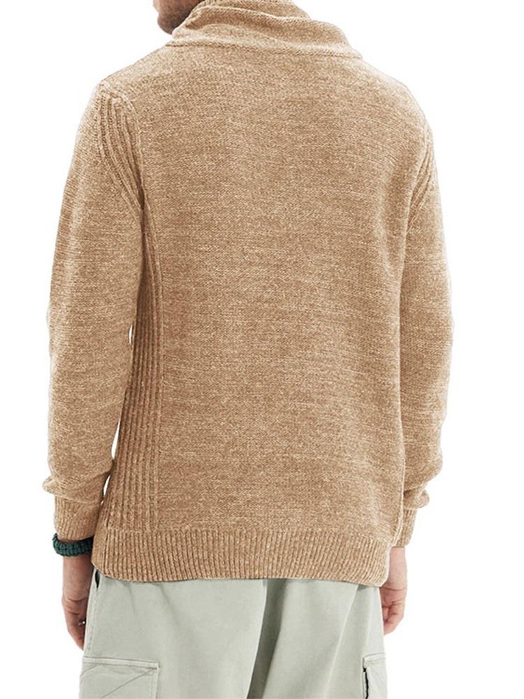 Heap Collar Standard Plain Winter Slim Sweater