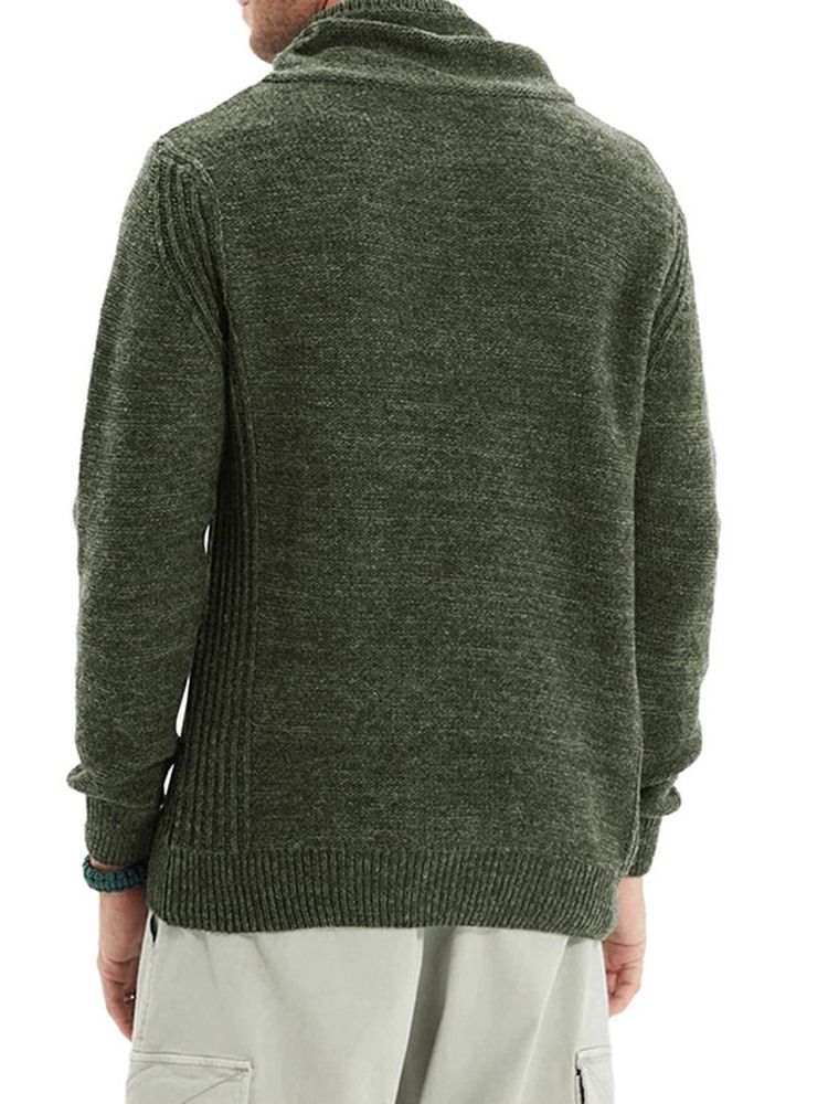 Heap Collar Standard Plain Winter Slim Sweater