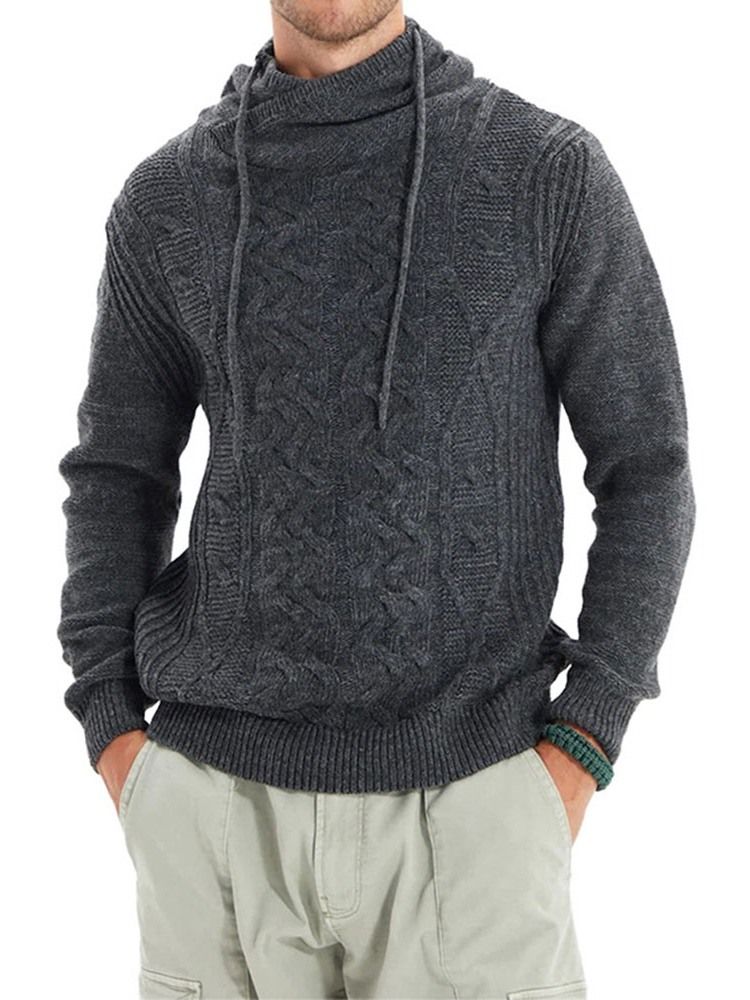Heap Collar Standard Plain Winter Slim Sweater