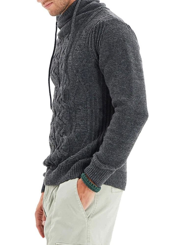 Heap Collar Standard Plain Winter Slim Sweater