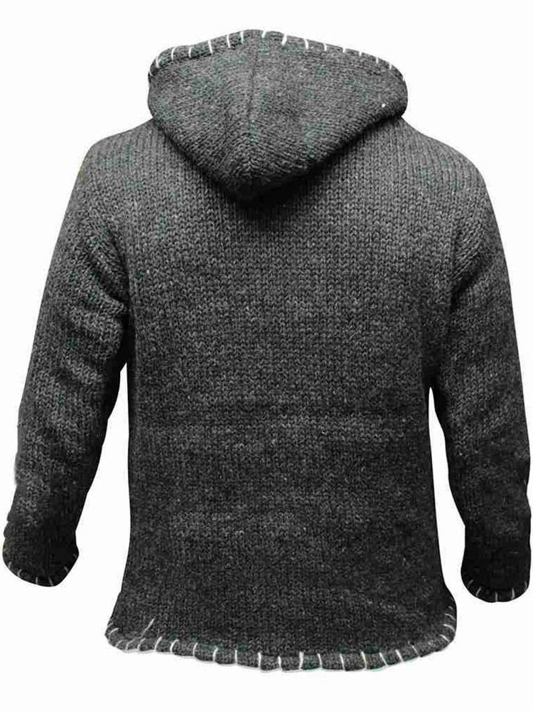 Huva Patchwork Color Block Rak Casual Tröja