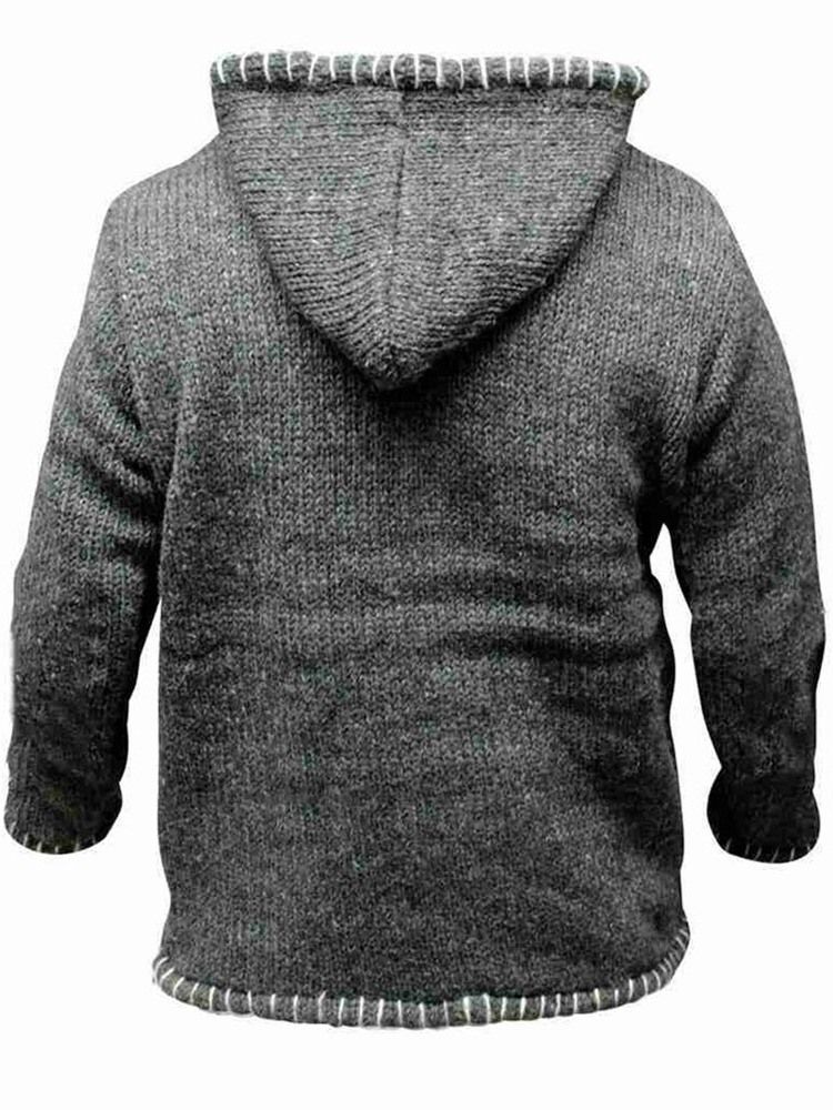 Huva Patchwork Color Block Rak Casual Tröja