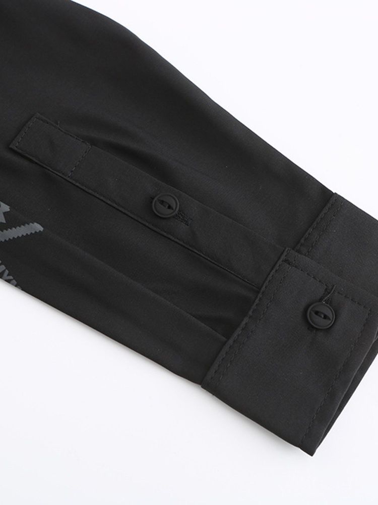 Lapel Standard Patchwork Casual Vintertröja