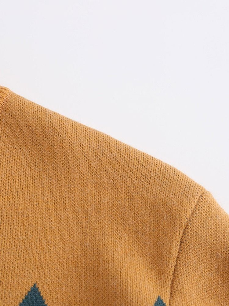 Print Standard Stativkrage Slim Fall Sweater