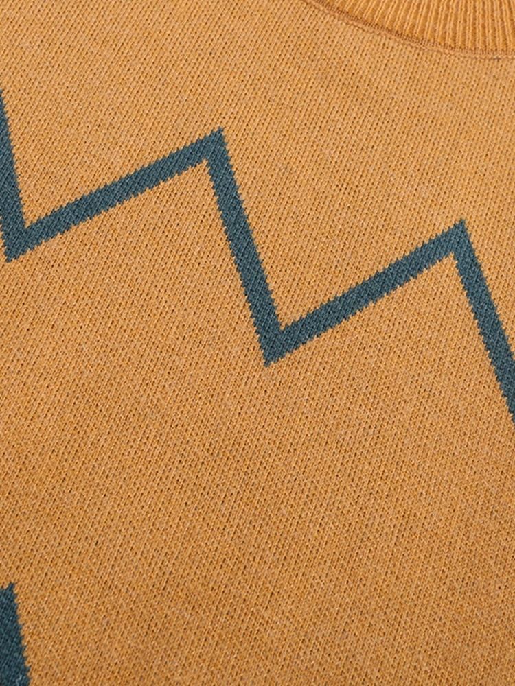 Print Standard Stativkrage Slim Fall Sweater