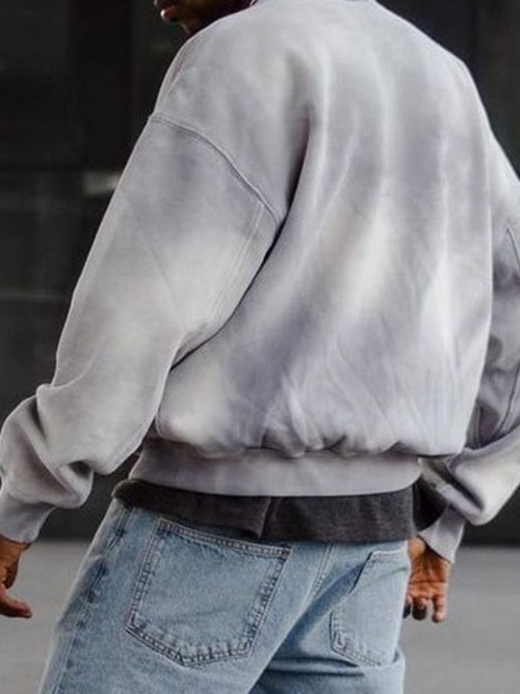 Pullover Färgblock Tryck Rund Hals Lösa Hoodies