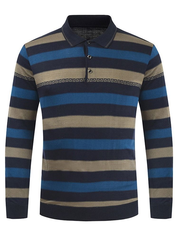 Randig Polo Neck Standard European Spring Sweater
