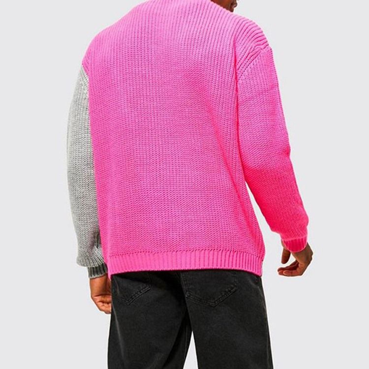 Rund Hals Patchwork Color Block Fall European Sweater