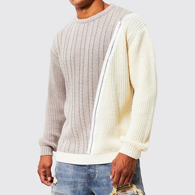 Rund Hals Patchwork Color Block Fall European Sweater