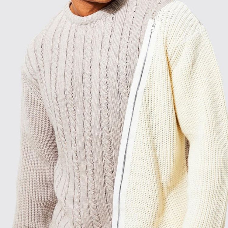 Rund Hals Patchwork Color Block Fall European Sweater