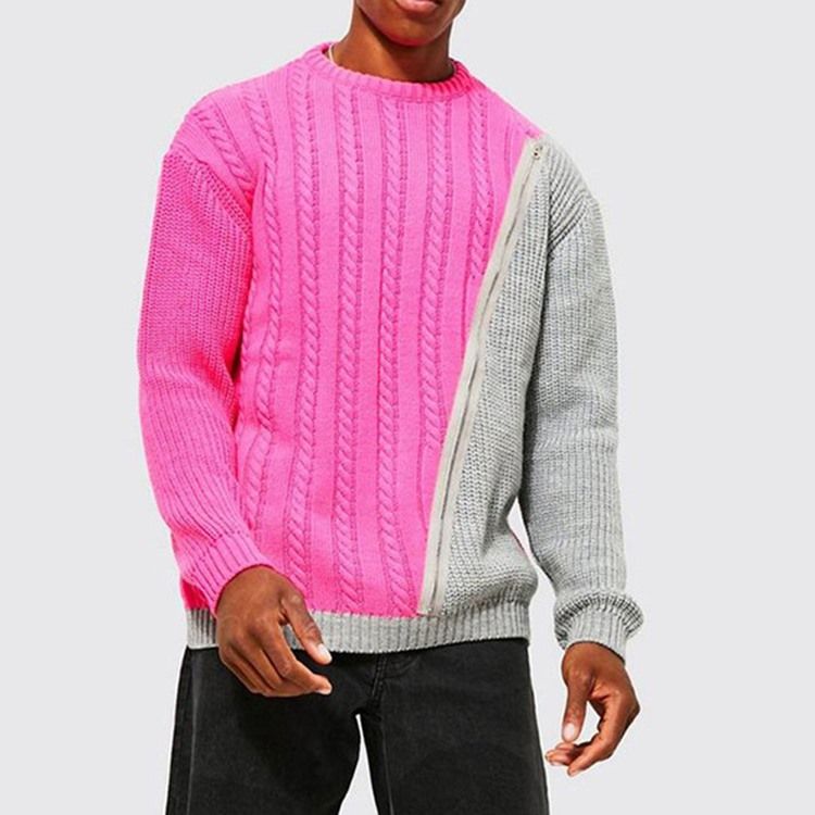 Rund Hals Patchwork Color Block Fall European Sweater