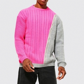Rund Hals Patchwork Color Block Fall European Sweater