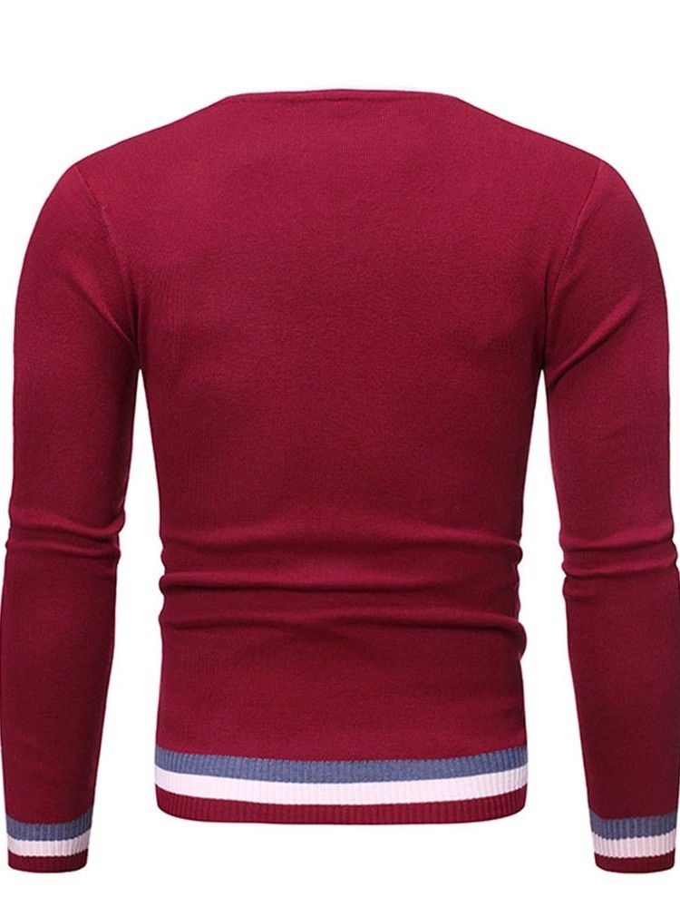 Rundhals Standard Color Block Winter Slim Sweater