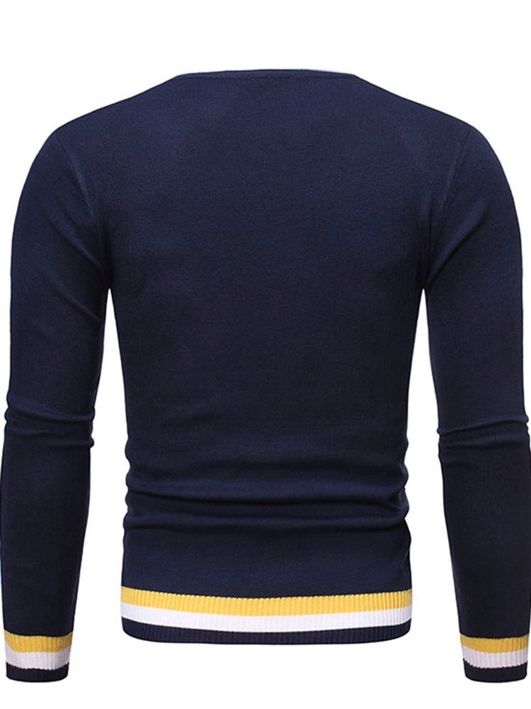 Rundhals Standard Color Block Winter Slim Sweater