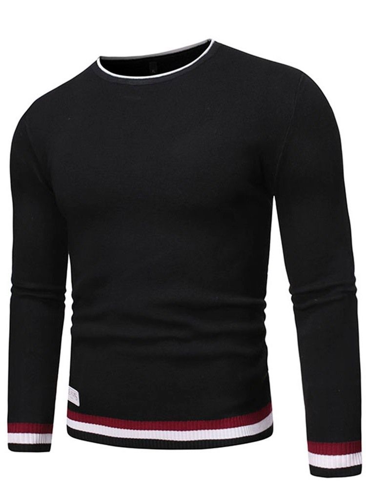 Rundhals Standard Color Block Winter Slim Sweater