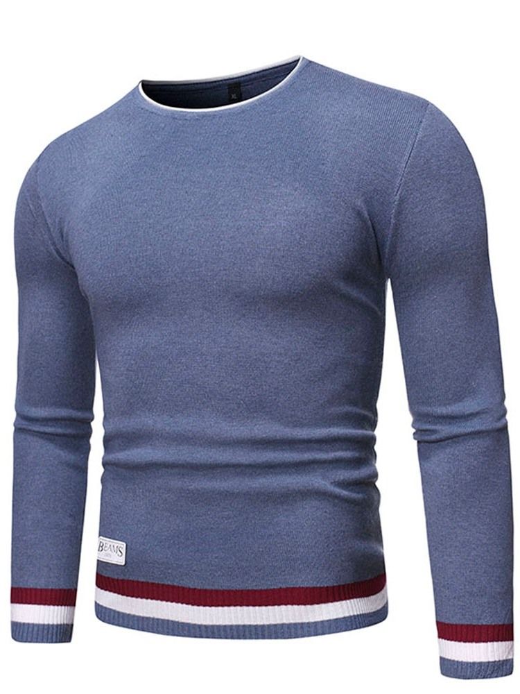 Rundhals Standard Color Block Winter Slim Sweater